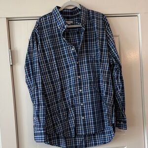 Peter Millar Navy and White Plaid Men's Shirt